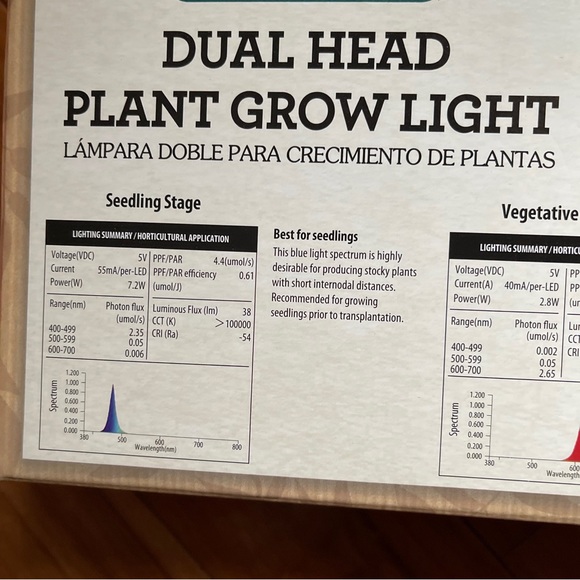 NEW LED Grow Lights Indoor Plants Hydroponics Dual Head Plant Growing Lamp Light - Picture 5 of 8